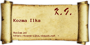 Kozma Ilka névjegykártya